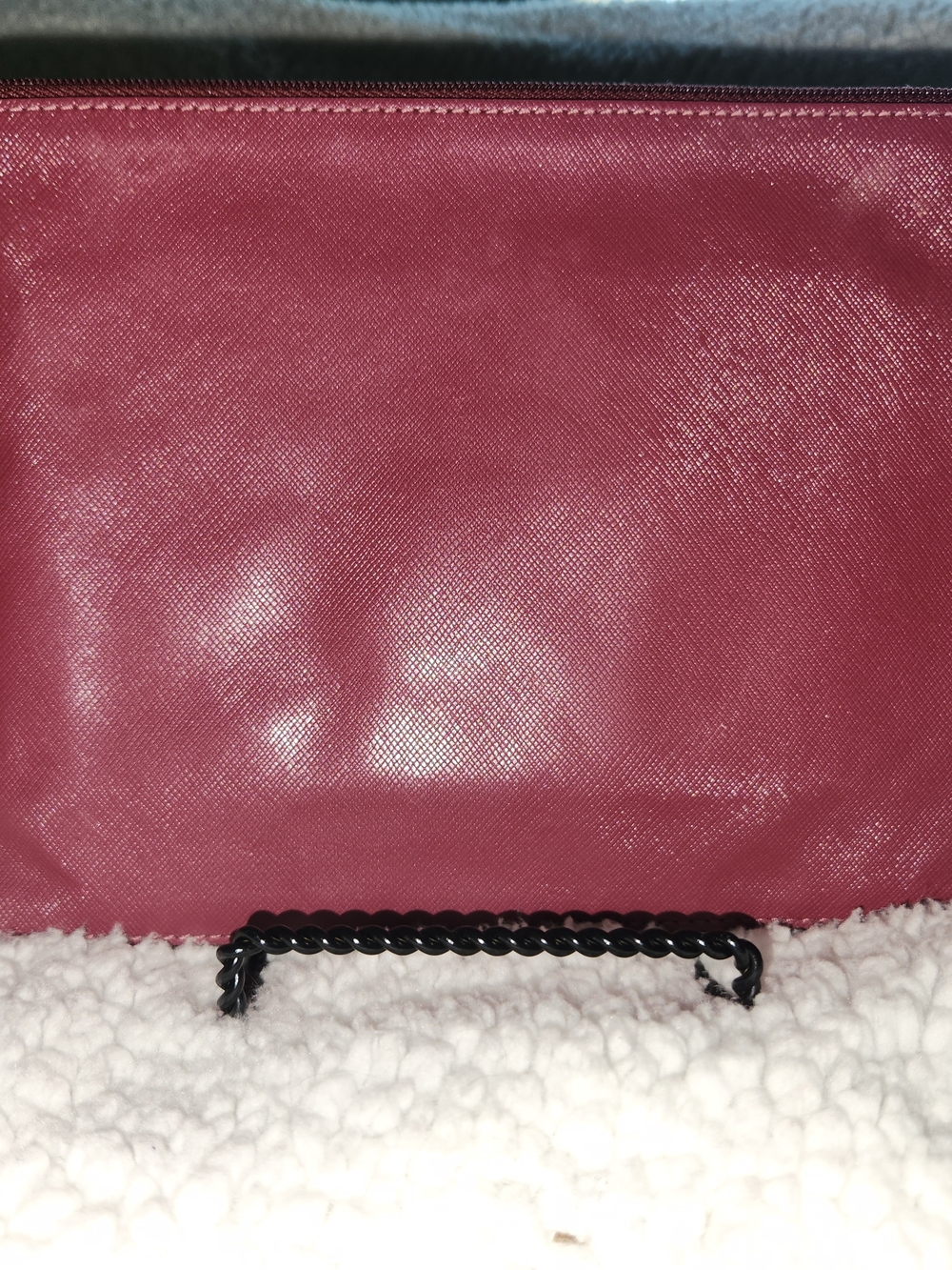 COACH Pebbled Leather Zip Pouch - Magenta - Picture 2 of 5